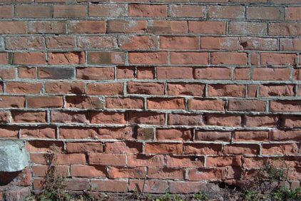 brick repointing in process